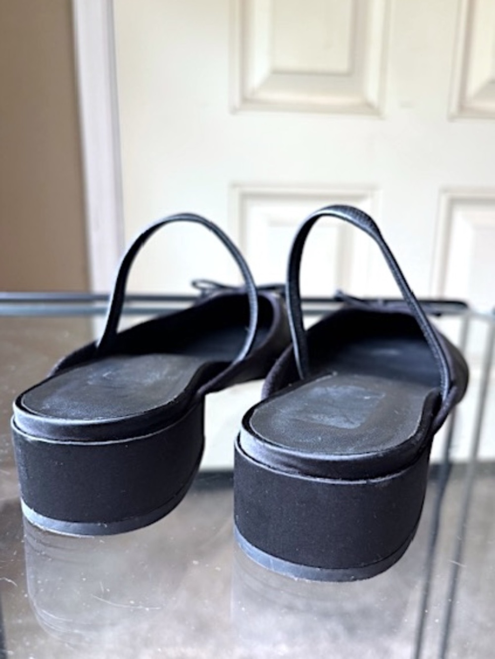 $148 J CREW Teagan Ballet Flat Mules in Black Satin EUC/sz 8 - Picture 8 of 13